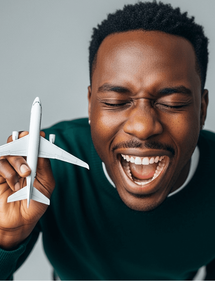 Immigration applicant celebrating progress